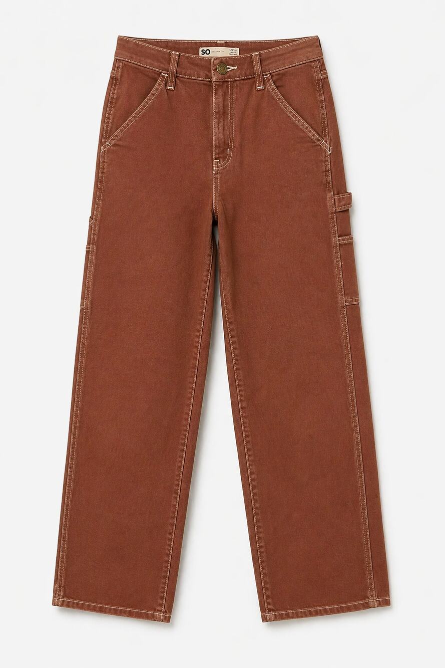 SO Wide-Leg Utility Pants in Rust